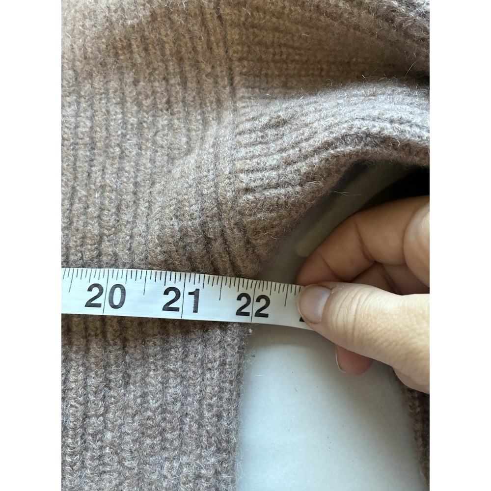 magaschoni 100% cashmere Button Front Cardigan Sz L Brown Soft Quite Luxury - Picture 5 of 7